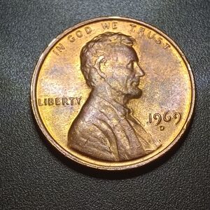 Vintage 1969 D Memorial Lincoln Penny Coin $25 For Both